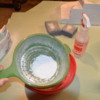 layout flocking: I got a sift and a bowl at the Dollar store to shake it on after I spray it lightly with warm water.