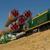 Soyuz rocket delivered to the launchpad by train. Public domain photo by NASA