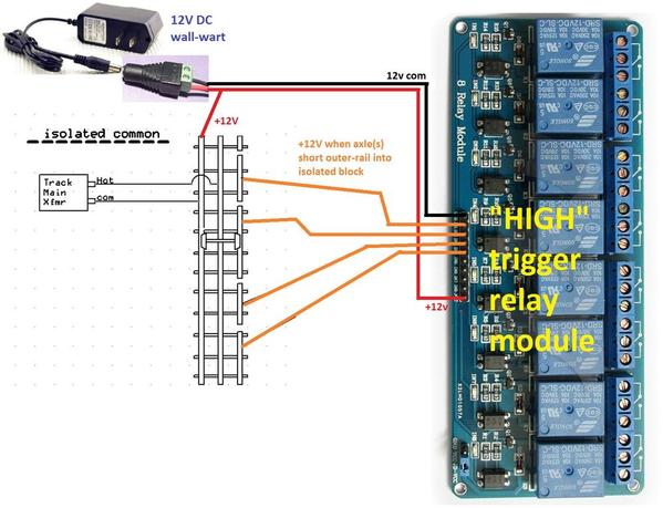 isolated rail 8 channel relay module HIGH trigger