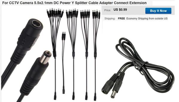 splitter y extenstion cables 99 cents and up