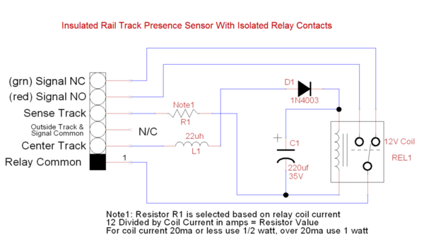 Insulated Rail Track Presence Sensor With Isolated Relay Contacts