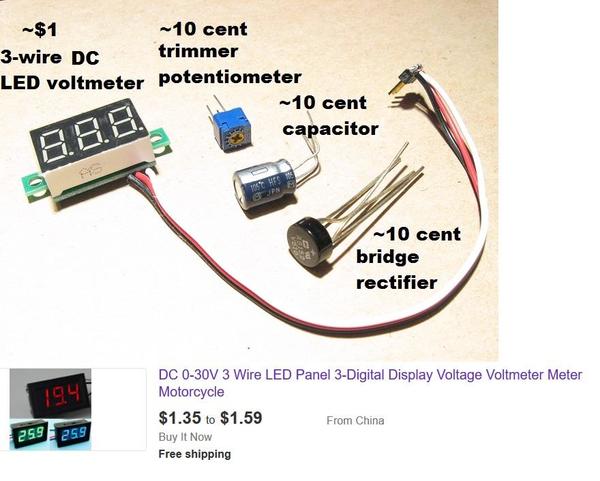 macgyver LED voltmeter for O-gauge