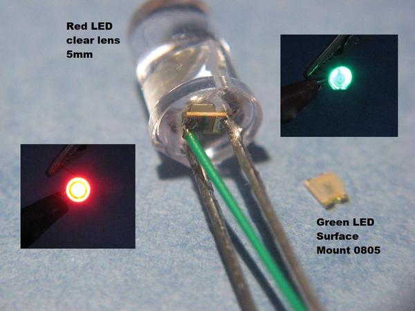 bicolor red-green 5mm LED backlit green