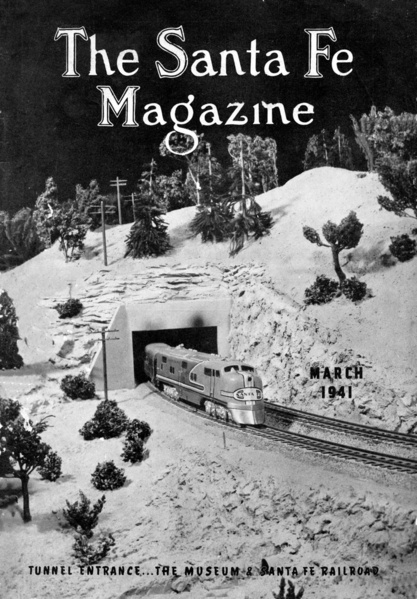 Santa Fe Magazine Mar41 Museum & Santa Fe Railway cover