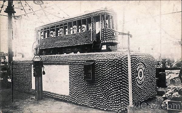 Pacific Electric Trolley Made of Apples