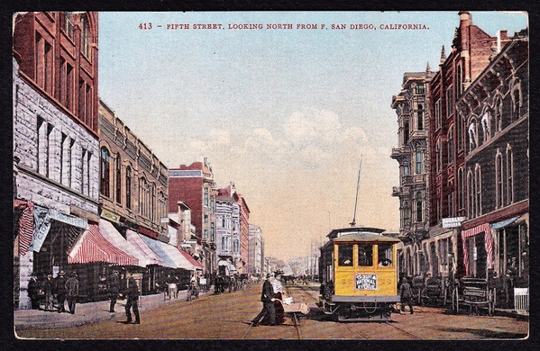 san-diego-california-fifth-5th-street-trolley-antique-postcard-6c711b74769a5da1dde60a18cf315fea