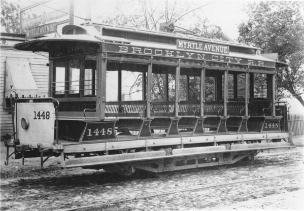 Brooklyn City R. R. open trolley No. 1448, Myrtle Avenue
