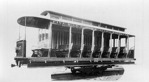 Five Mile Beach Electry Rwy Co # 15 [Jackson Sharp builder's photo 1907)
