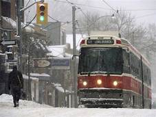 Montreal Trolley In Snow