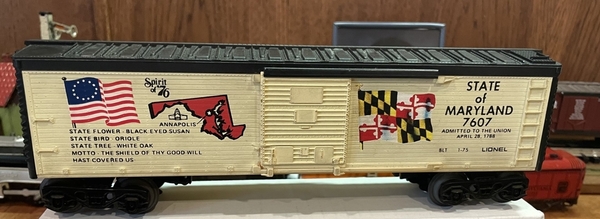Lionel 7607 Md State Box side view