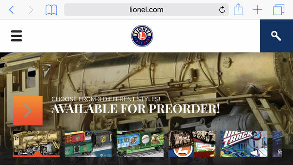 2 Screenshot Lionel Home Page