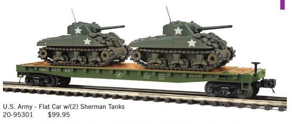 MTH 20-95301 flat Sherman tanks