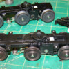 Scale wheels installed on first truck with traction tired wheels