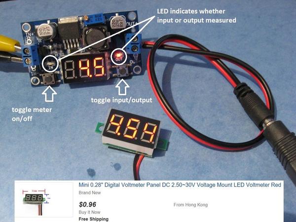 dc led voltmeter 2 wire