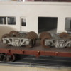 DSCN3581: Old sand cast aluminum trucks with steel wheel sets.