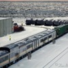 Mixed train passenger and freight cars 01