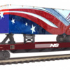 TCA Premier NS flatcar with 40' trailer