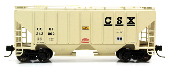 Fox Valley Models N 85403-1 3000 Cu. Ft. 2-Bay Covered Hopper, CSX #242002