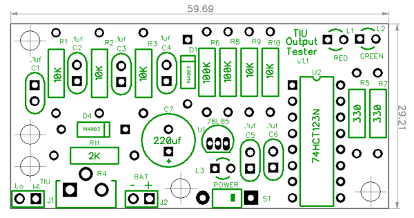 TIU Signal Tester Rev. 1.1 PCB