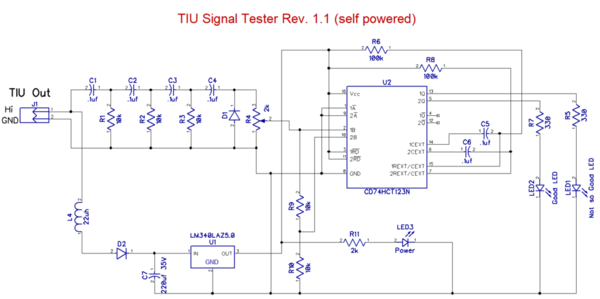 TIU Signal Tester Rev. 1.1 [self powered)