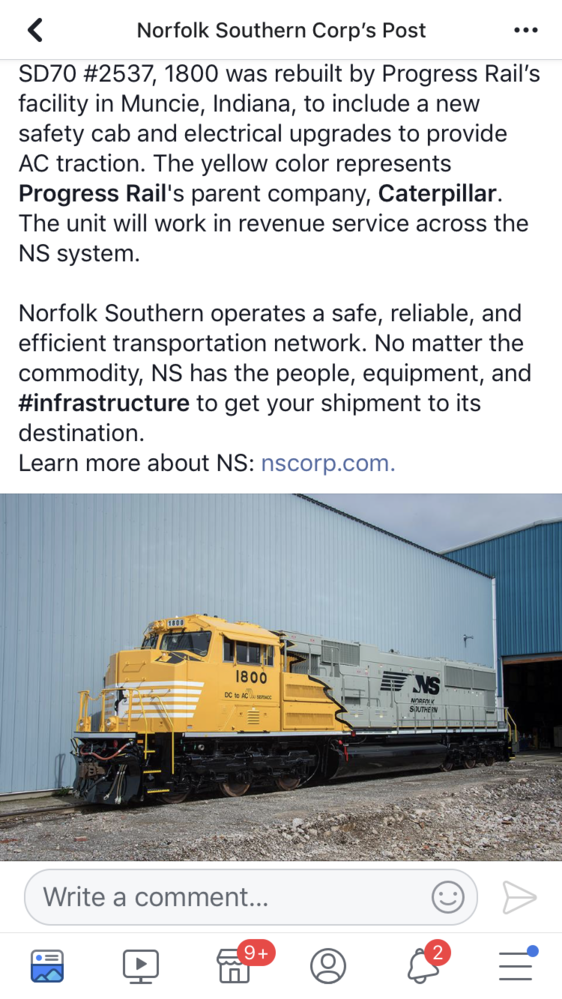 Norfolk Southern SD70ACC Rebuild 1800 1801 Set N Scale NS 