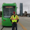Jesse with OKC Streetcar 10-13-2018  Unlettered Streetcar 201806