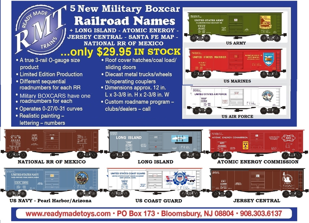 Set of 5 Military Boxcars ARMY-NAVY-MARINES-AIR FORCE-COAST GUARD RMT new  