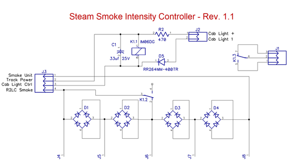 Steam Smoke Intensity Controller - Rev. 1.1 Schematic